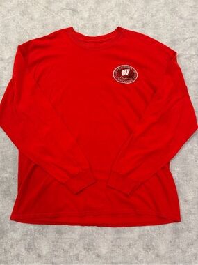 University of Wisconsin Red Long-Sleeve Crew Neck Shirt